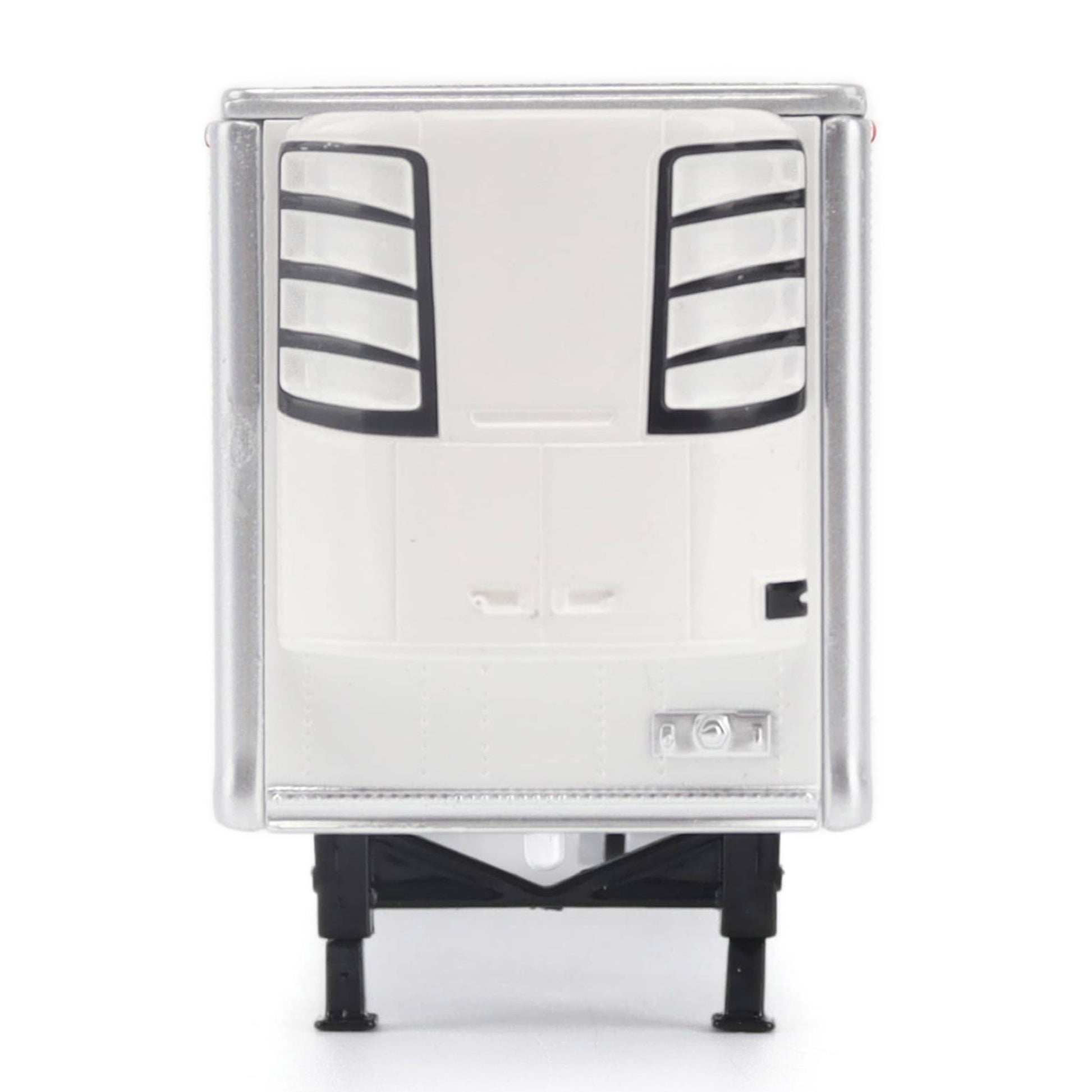 A white Great Dane Everest refrigerated semi-trailer model or shown in front view on a clean white background.