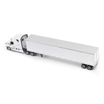 Model of a 5th Gen Freightliner Cascadia with 53' Great Dane Champion Dry Van Trailer on a White Background