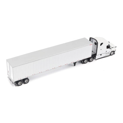 Model of a 5th Gen Freightliner Cascadia with 53' Great Dane Champion Dry Van Trailer on a White Background