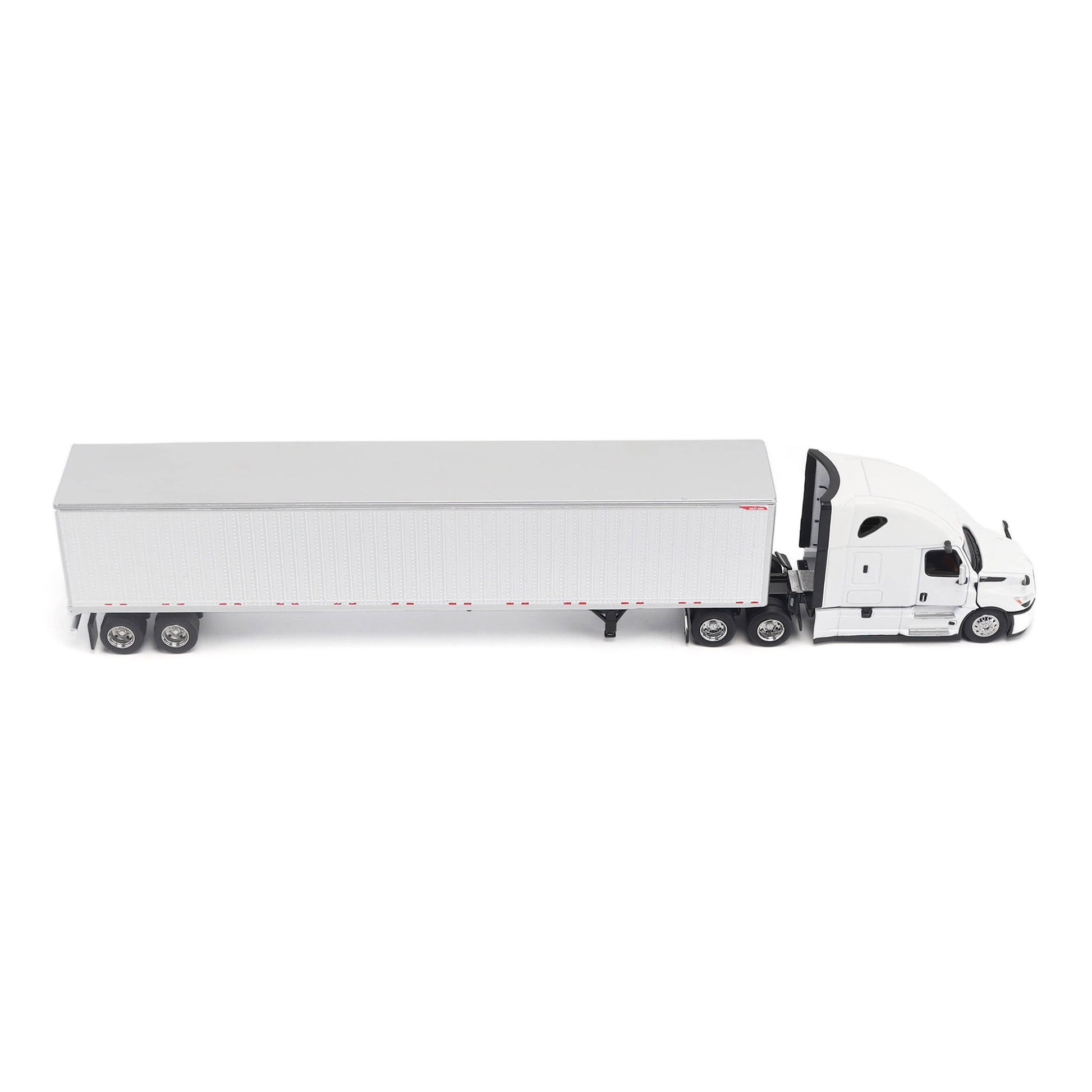 Model of a 5th Gen Freightliner Cascadia with 53' Great Dane Champion Dry Van Trailer on a White Background