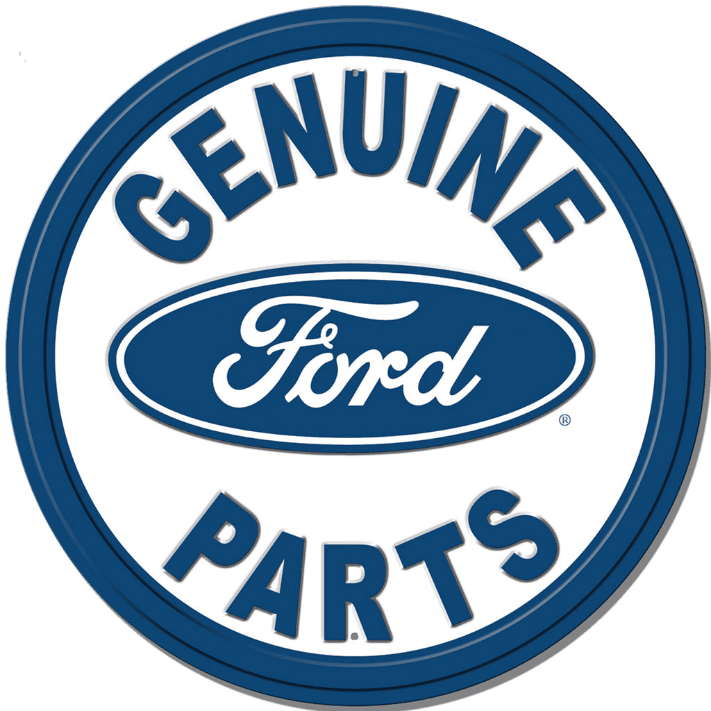 Genuine Ford parts logo with blue and white colors on a white background