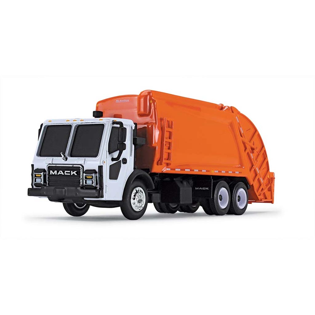 Mack LR with McNeilus Meridian Rear Load Garbage Truck (White/Orange)