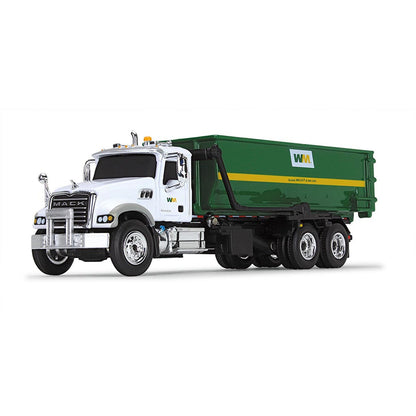 Mack Granite Roll-Off Truck with Tub-Style Container WM (White/Green)