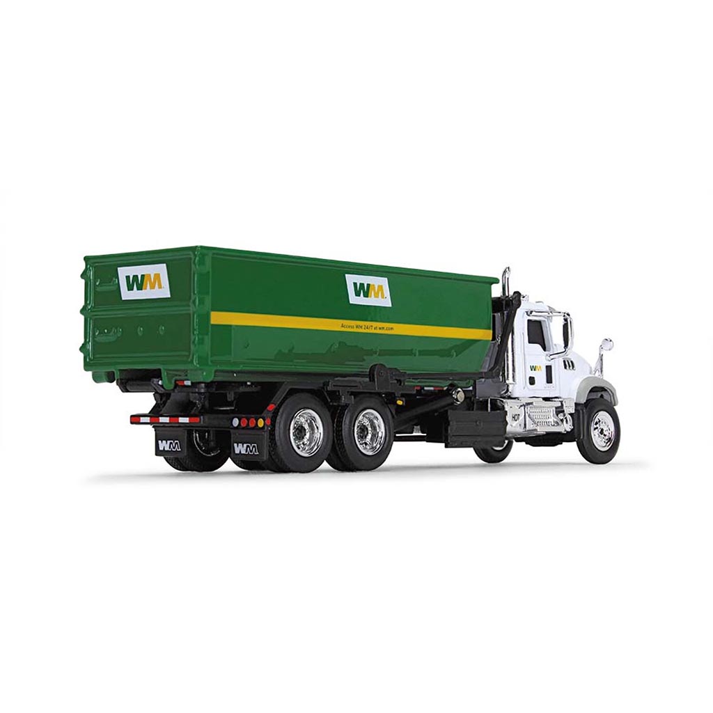 Mack Granite Roll-Off Truck with Tub-Style Container WM (White/Green)