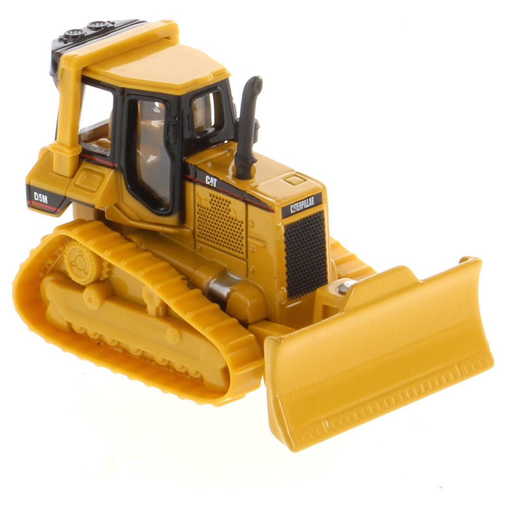 Yellow toy bulldozer on a white background