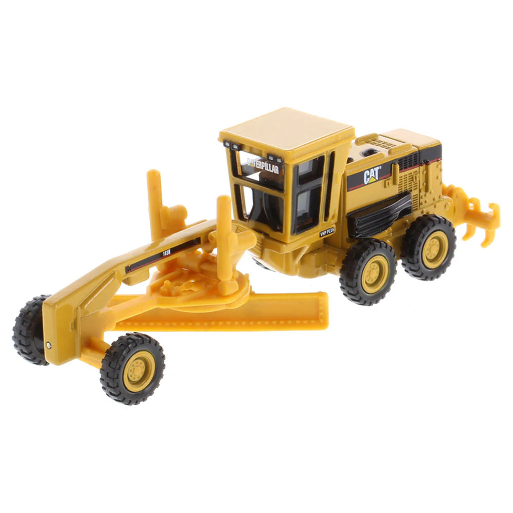 Model of a Caterpillar 163H Motor Grader on a White Background