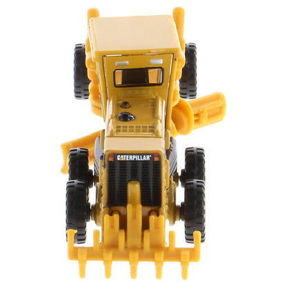 Model of a Caterpillar 163H Motor Grader on a White Background