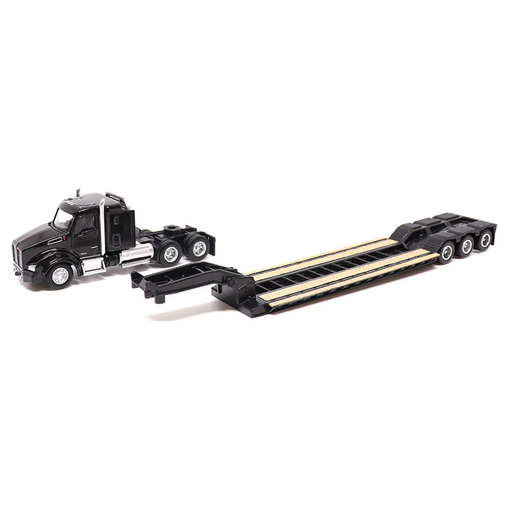 Model of a Black Kenworth T880 w/XL Specialized Trailers XL120 Low-Profile HDG Lowboy Trailer on a White Background