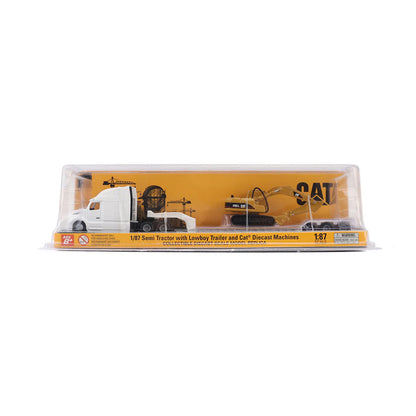 Model truck set in packaging with 'Cat' branding on a white background