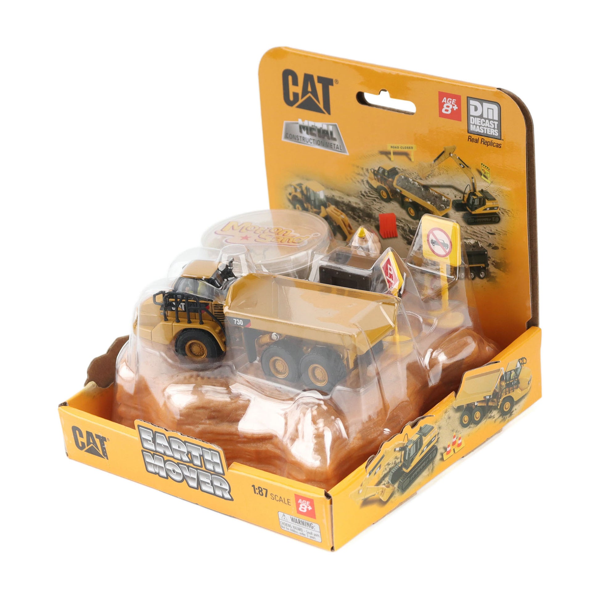 Cat Earth Mover toy set packaging with construction vehicles on a white background