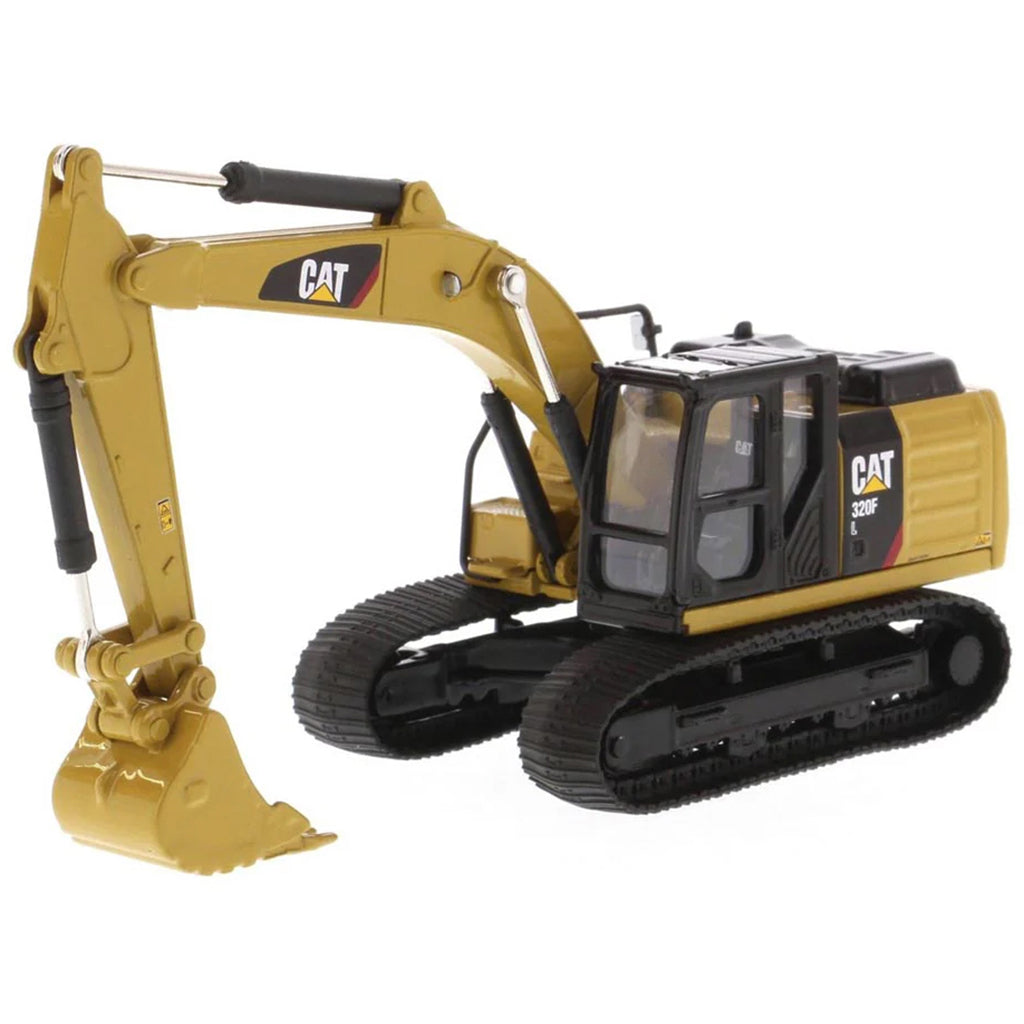 Yellow and Black Caterpillar 320D L Excavator on a White Background