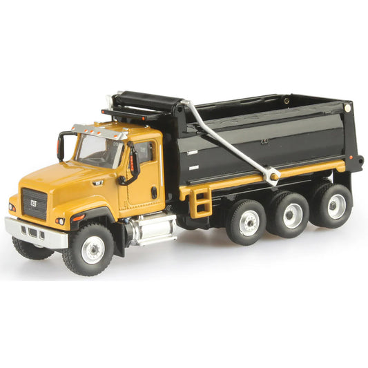Model of a Caterpillar CT681 Dump Truck on a White Background
