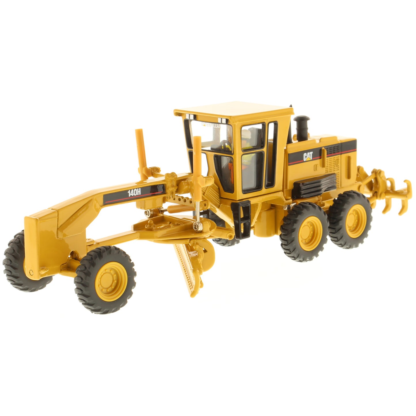 Model of a Caterpillar Caterpillar 140H Road Grader Construction Vehicle on a White Background