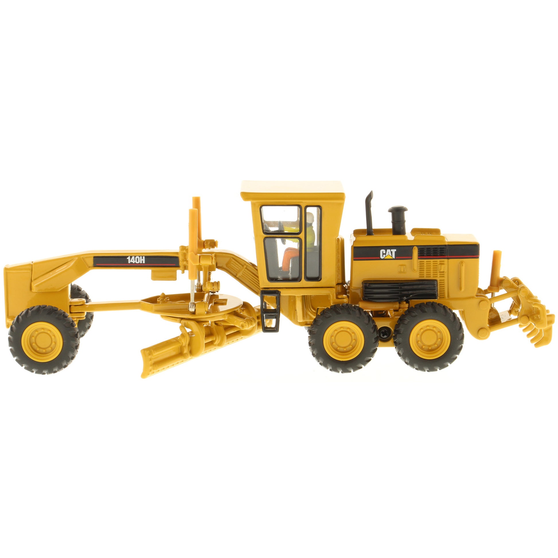 Model of a Caterpillar Caterpillar 140H Road Grader Construction Vehicle on a White Background