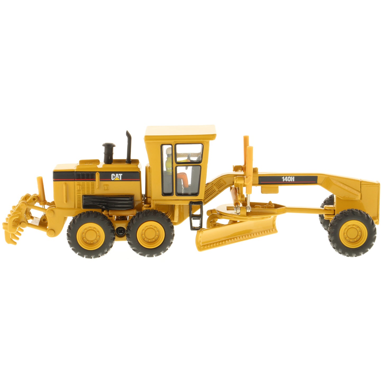 Model of a Caterpillar Caterpillar 140H Road Grader Construction Vehicle on a White Background