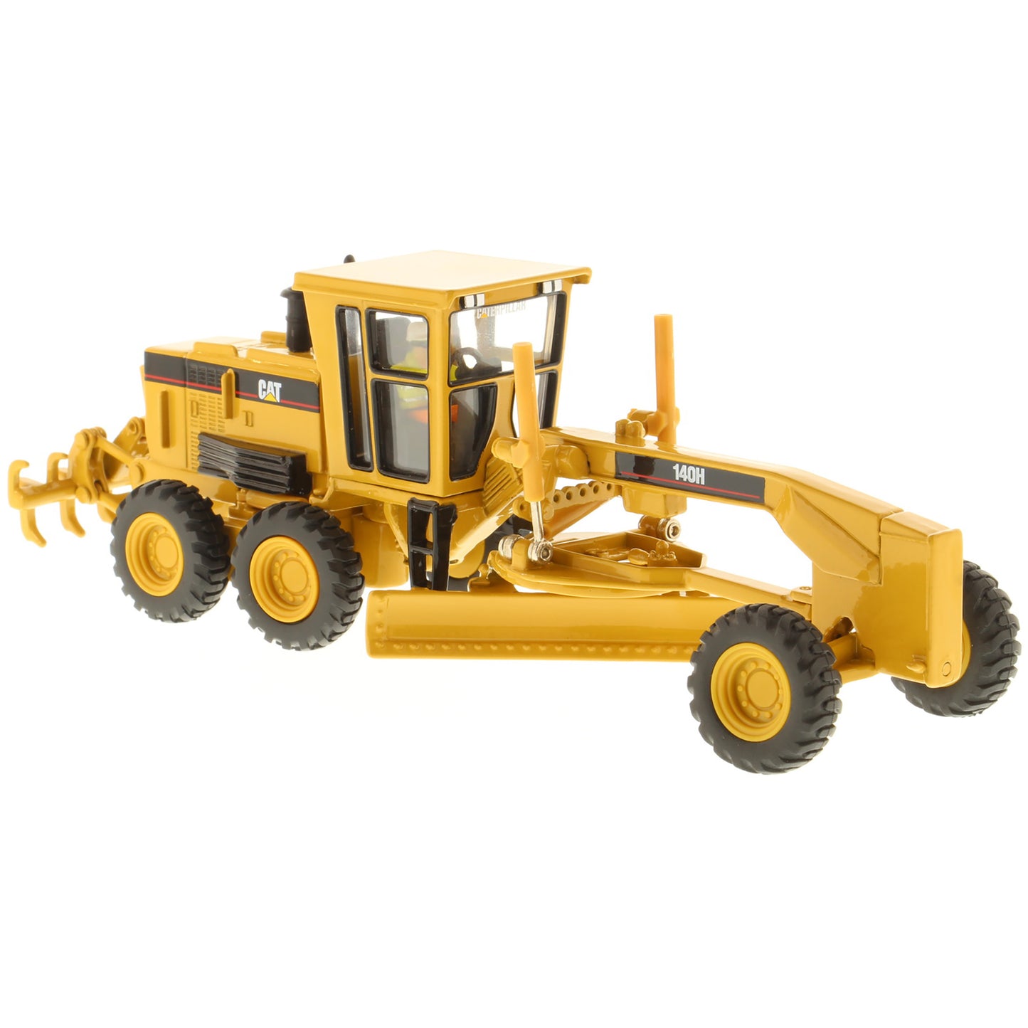 Model of a Caterpillar Caterpillar 140H Road Grader Construction Vehicle on a White Background