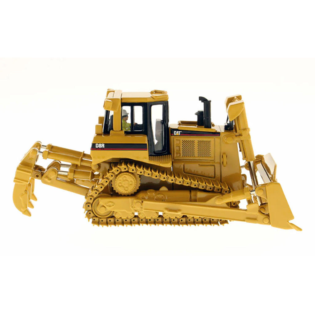 Model of a Caterpillar D8R Series II Track-Type Dozer with Rear Ripper on a White Background