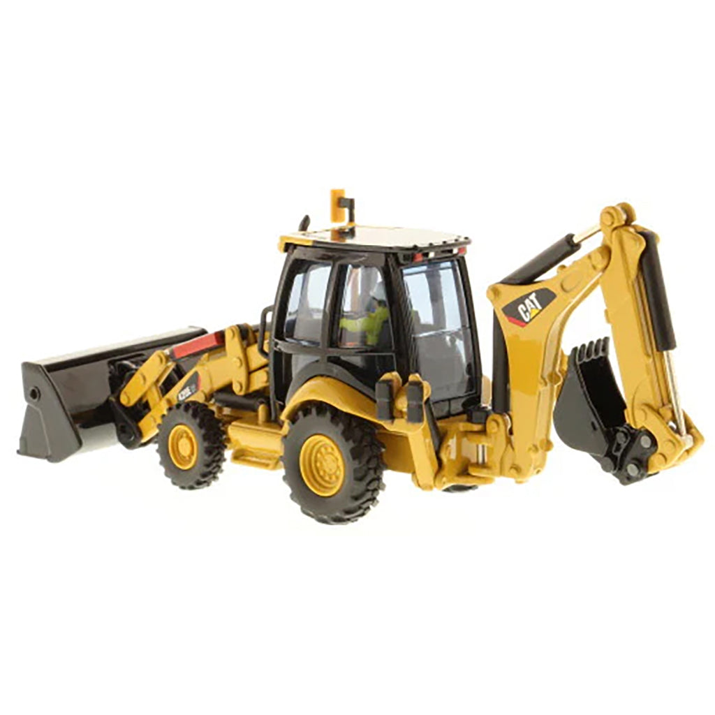 Model of a Caterpillar 420E IT Backhoe Loader on a White Background