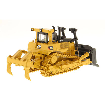 Model of a Caterpillar D10T Track Type Dozer with Rear Ripper on a White Background