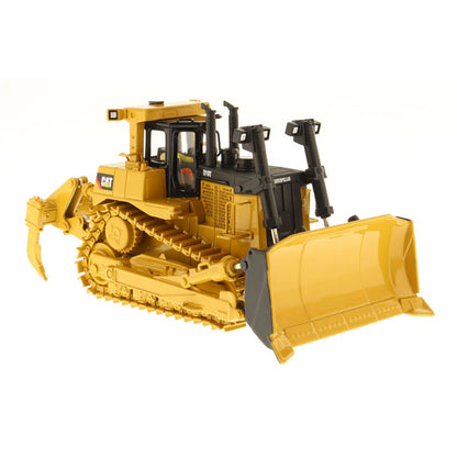Model of a Caterpillar D10T Track Type Dozer with Rear Ripper on a White Background