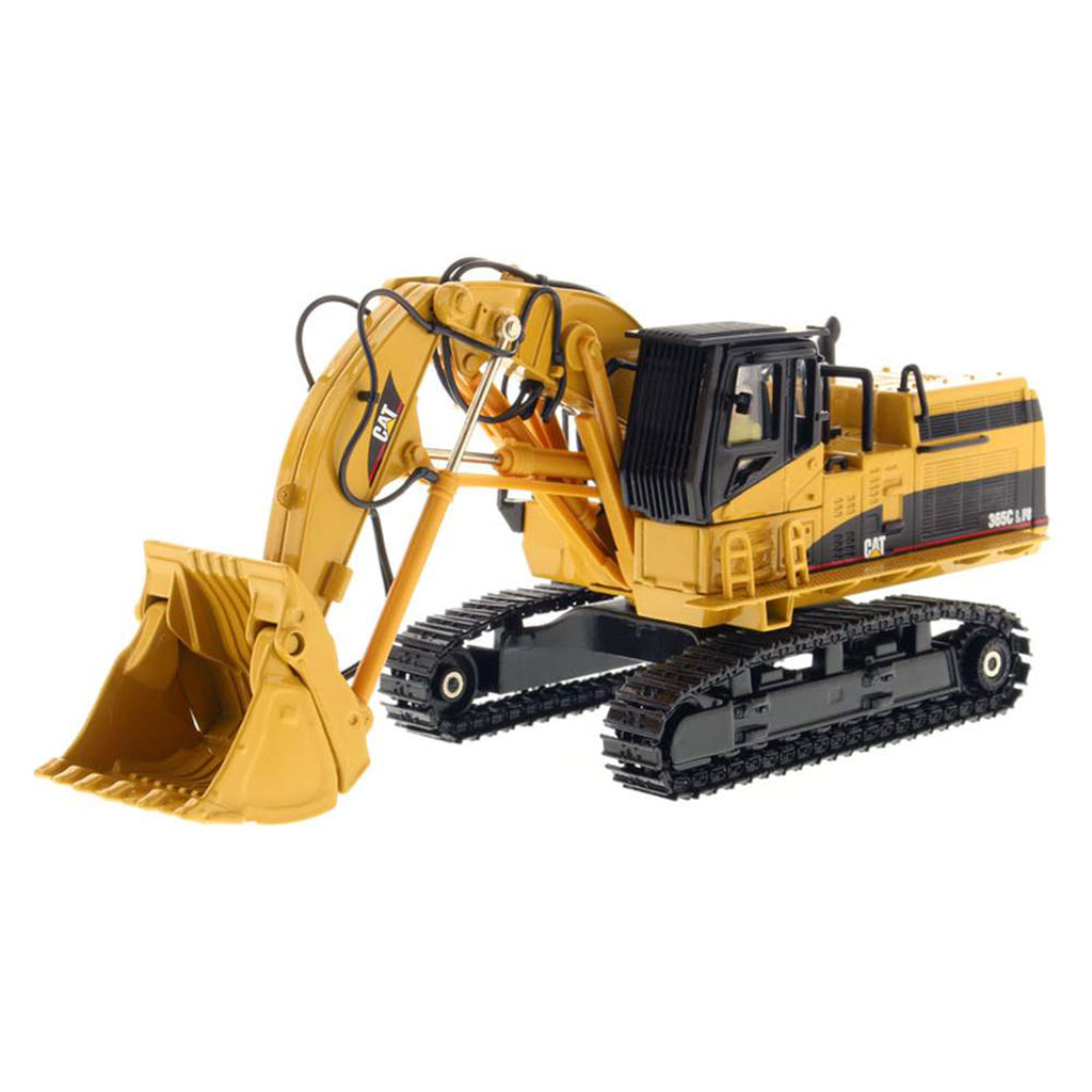 Model of a Caterpillar 365C Front Shovel on a White Background