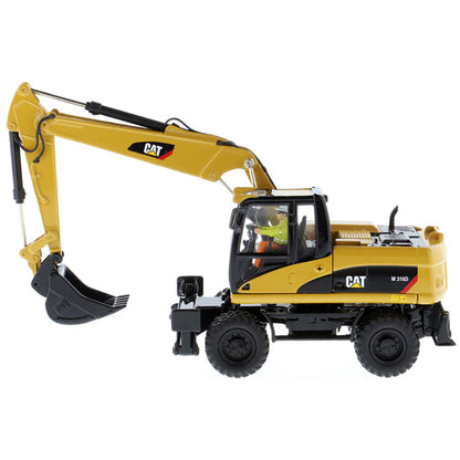 Model of a Caterpillar M316D Wheeled Hydraulic Excavator on a White Background