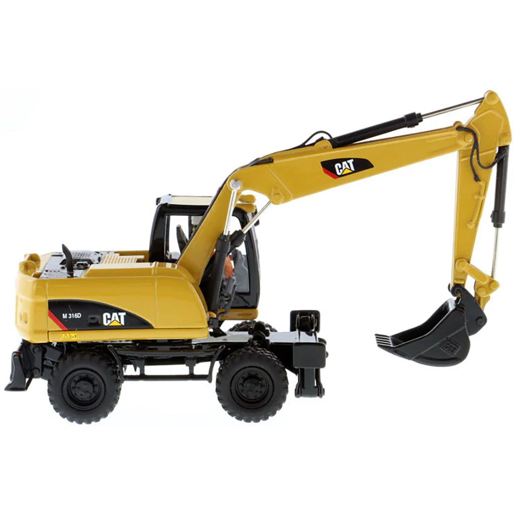 Model of a Caterpillar M316D Wheeled Hydraulic Excavator on a White Background