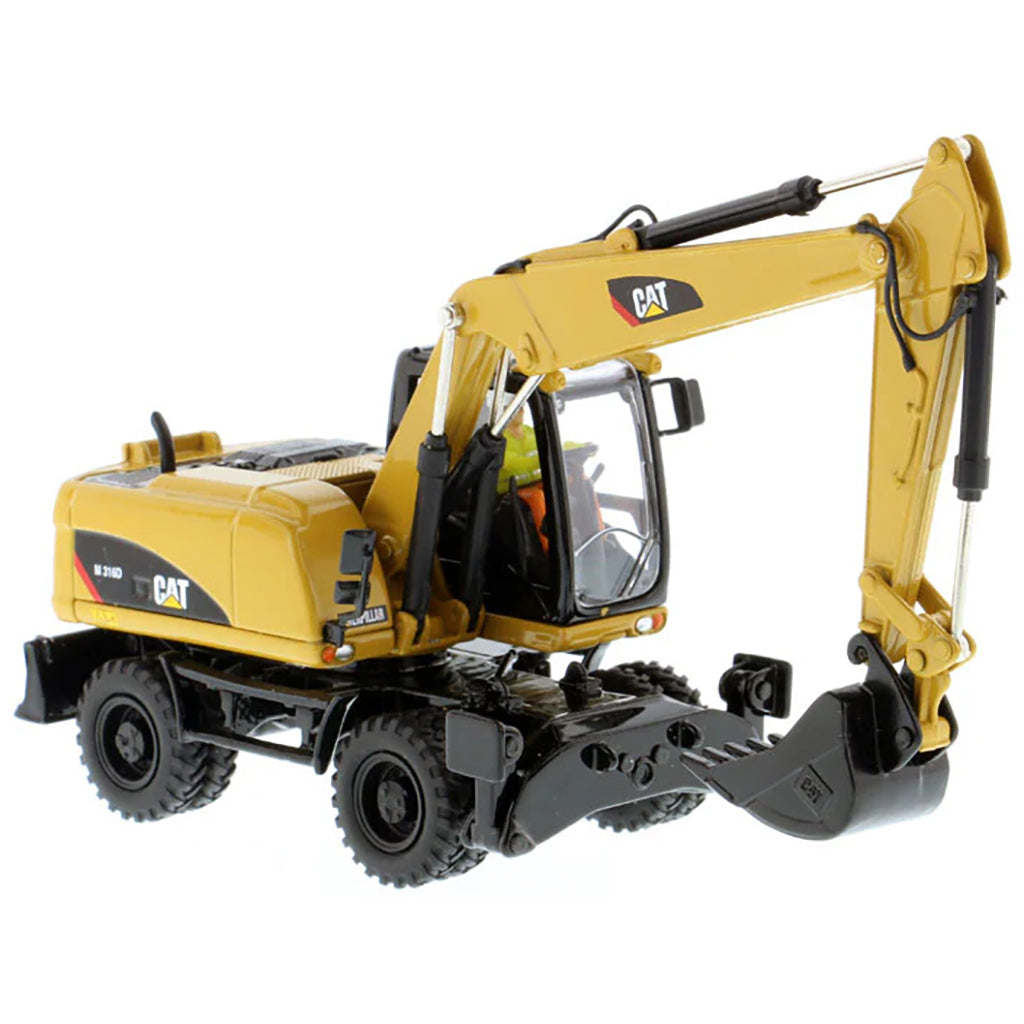 Model of a Caterpillar M316D Wheeled Hydraulic Excavator on a White Background