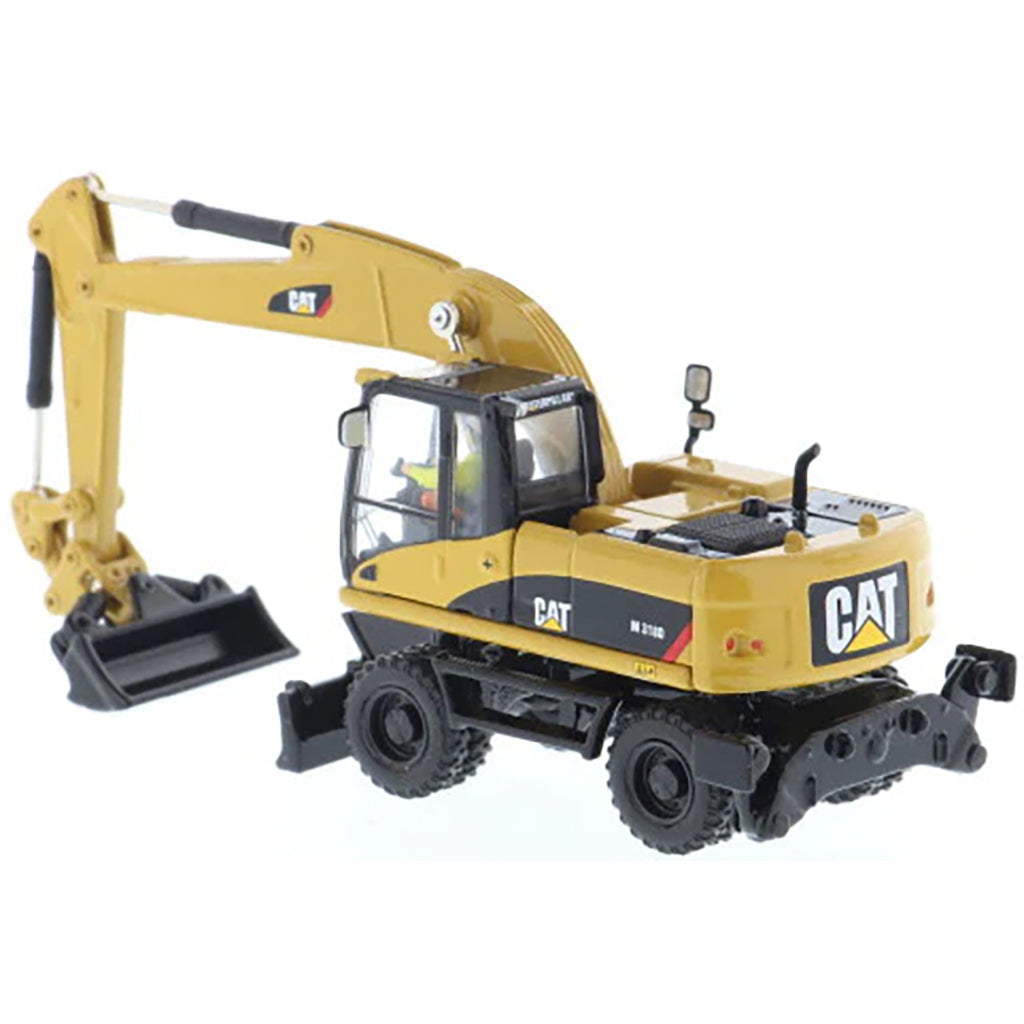 Model of a Caterpillar M318D Wheeled Excavator on a White Background