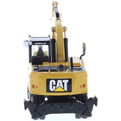 Model of a Caterpillar M318D Wheeled Excavator on a White Background