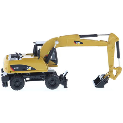 Model of a Caterpillar M318D Wheeled Excavator on a White Background