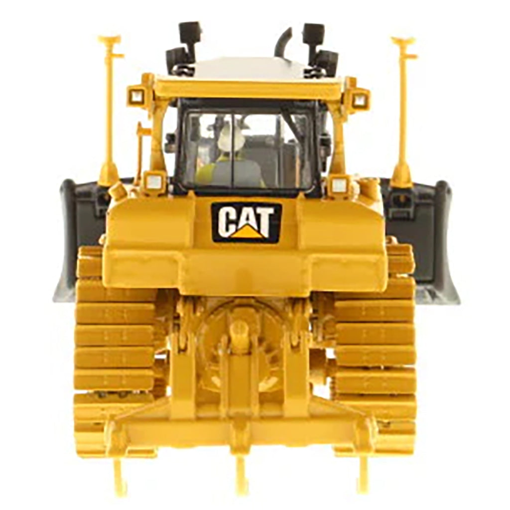 Model of a Yellow Caterpillar D6T XW VPAT Track-Type Dozer with Rear Ripper & AccuGrade GPS on a White Background