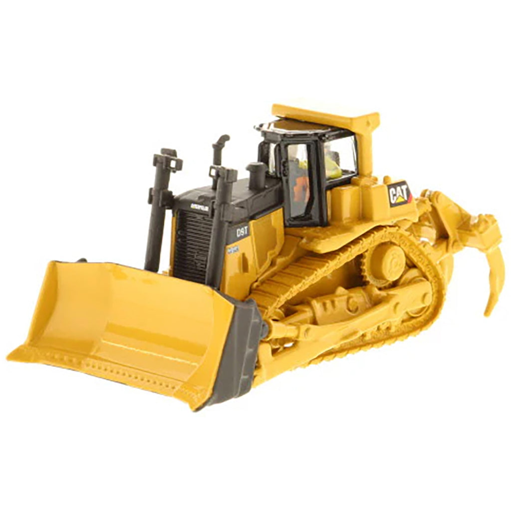 Model of a Caterpillar D9T Track-Type Dozer with Rear Ripper on a White Background