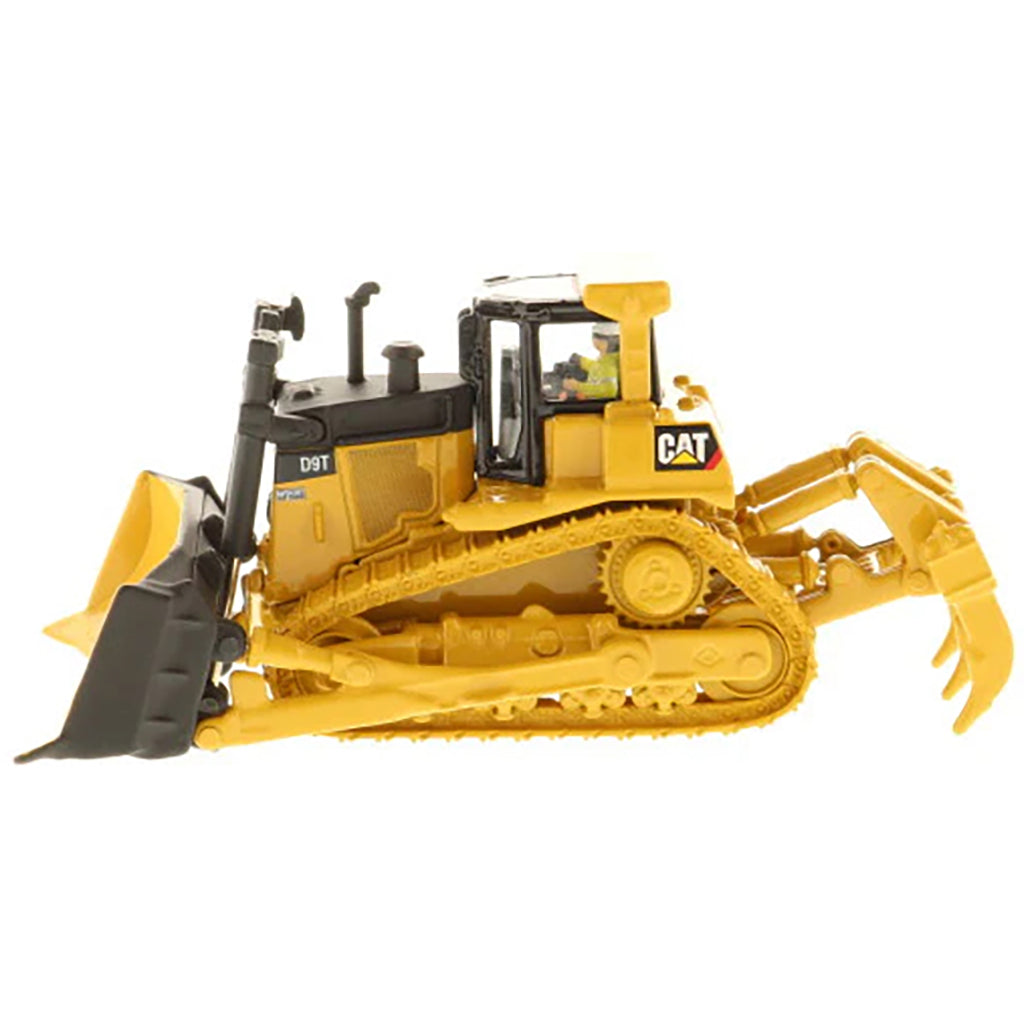 Model of a Caterpillar D9T Track-Type Dozer with Rear Ripper on a White Background