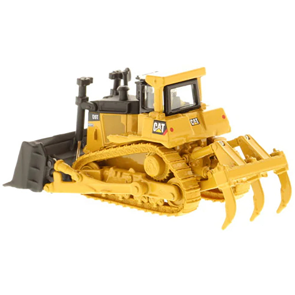 Model of a Caterpillar D9T Track-Type Dozer with Rear Ripper on a White Background