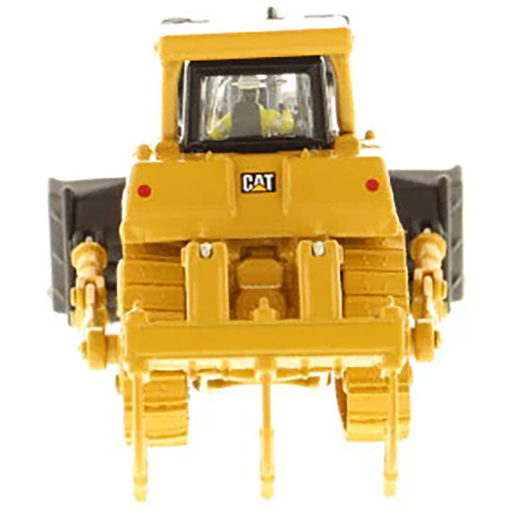 Model of a Caterpillar D9T Track-Type Dozer with Rear Ripper on a White Background