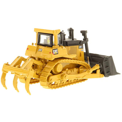 Model of a Caterpillar D9T Track-Type Dozer with Rear Ripper on a White Background