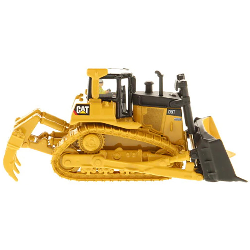 Model of a Caterpillar D9T Track-Type Dozer with Rear Ripper on a White Background