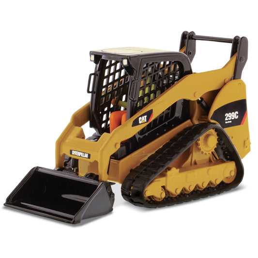 Model of a Caterpillar 299C compact track loader on a white background