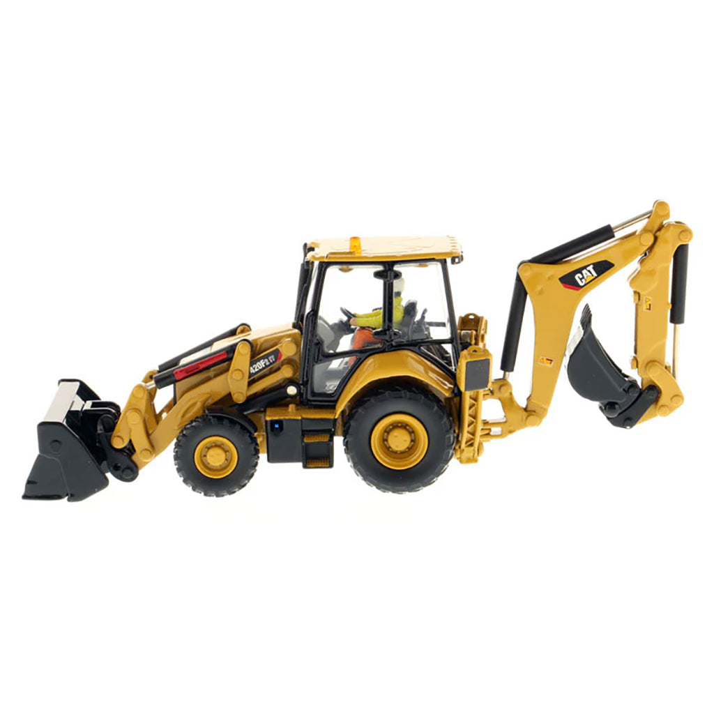 Model of a Caterpillar 420F2 IT Backhoe Loader on a White Background