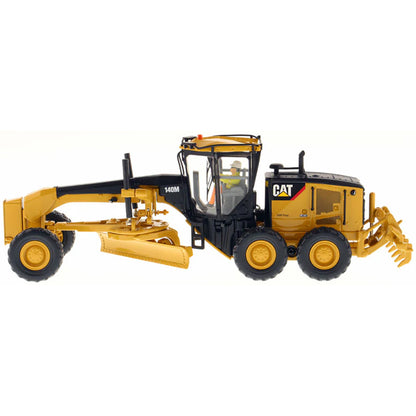 Model of a Caterpillar 140M Motor Grader Construction Vehicle on a White Background