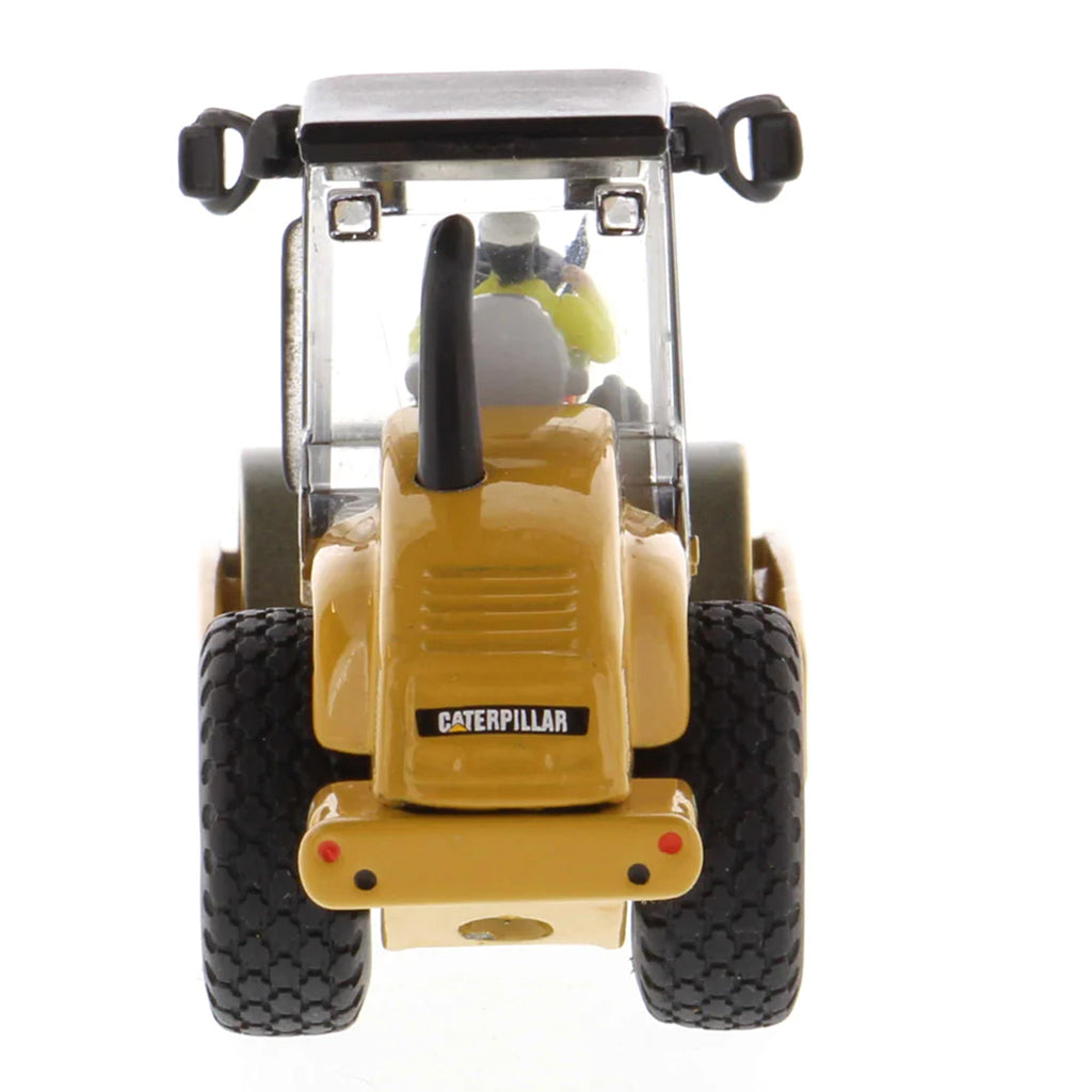 Model of a Caterpillar CS56 Smooth Drum Vibratory Soil Compactor w/Enclosed Cab on a White Background