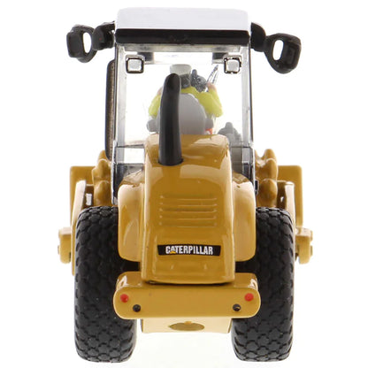 Model of a Caterpillar CP56 Padfoot Drum Vibratory Soil Compactor w/Enclosed Cab on a White Background