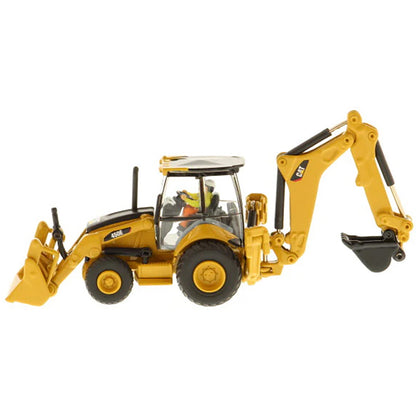 Model of a Caterpillar 450E Backhoe Loader on a White Background