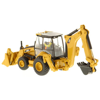 Model of a Caterpillar 450E Backhoe Loader on a White Background