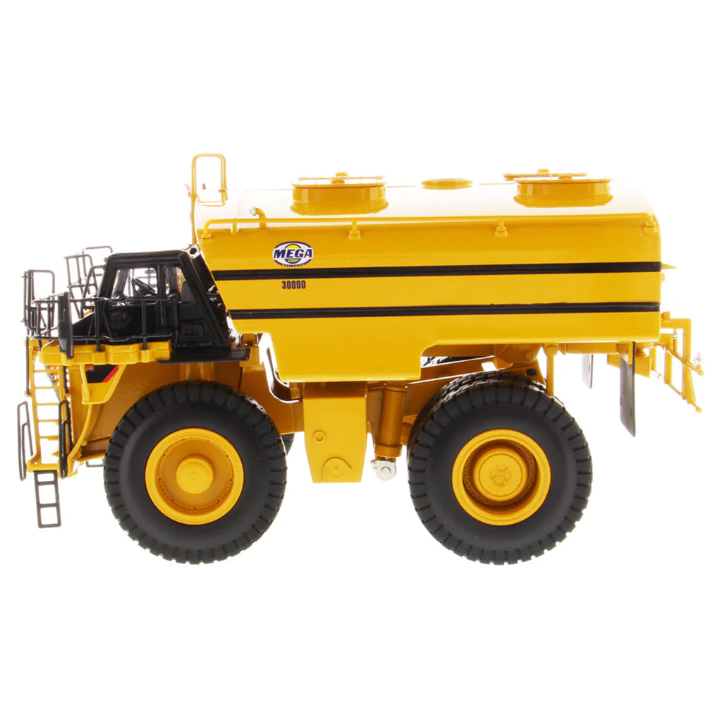 Model of a Caterpillar MWT30 Mega Mining Water Tank Truck on a White Background