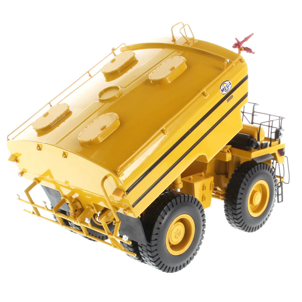 Model of a Caterpillar MWT30 Mega Mining Water Tank Truck on a White Background