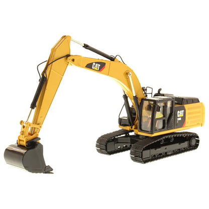 Model of a Caterpillar 336E H Hybrid Hydraulic Excavator on a White Background