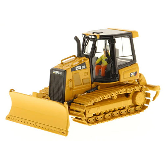 Model of a Caterpillar D5K2 LGP Track-Type Dozer with Rear Ripper on a White Background