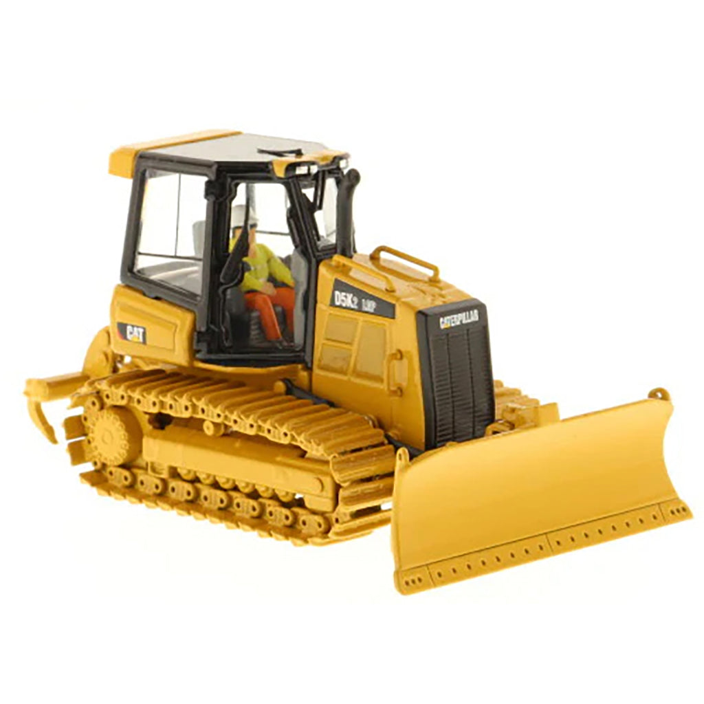 Model of a Caterpillar D5K2 LGP Track-Type Dozer with Rear Ripper on a White Background
